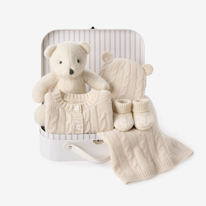 Cream 100% Cashmere Knit Baby Cardigan