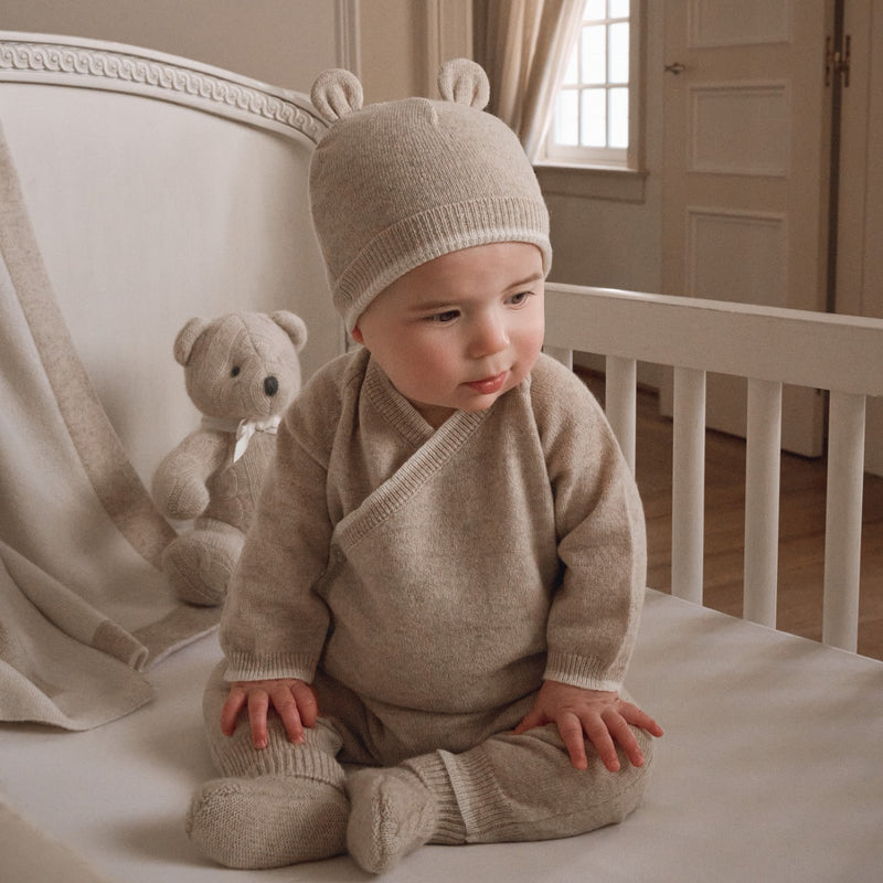 Camel Cashmere-Cotton Baby Layette Set