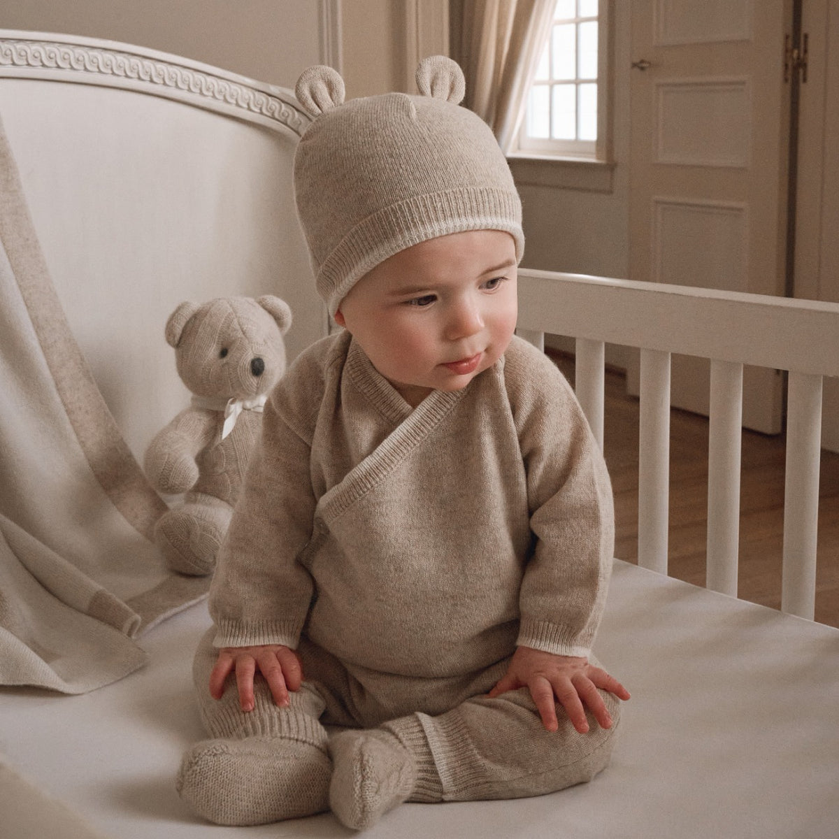 Camel Cashmere-Cotton Baby Layette Set view 2