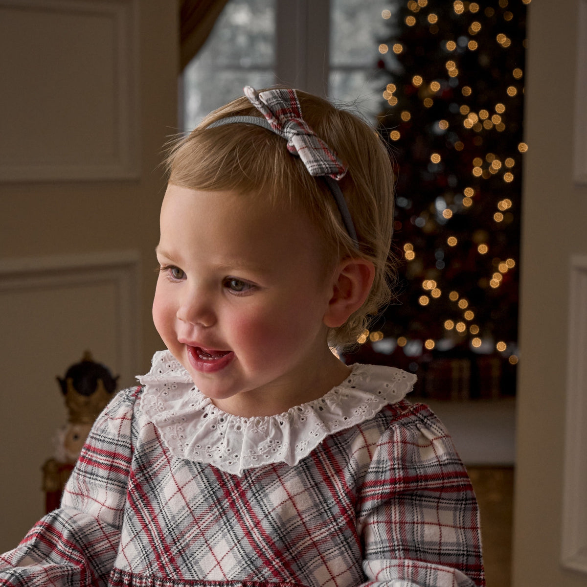 zoomed in Langley Tartan + Velvet Headband Set 3 pk view 4