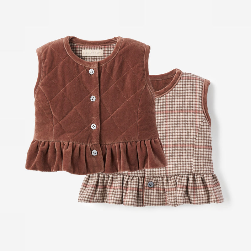 Reversible Velveteen & Plaid Vest