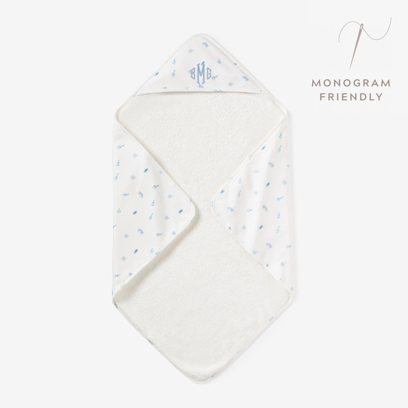 Blue Safari Print Bath Wrap