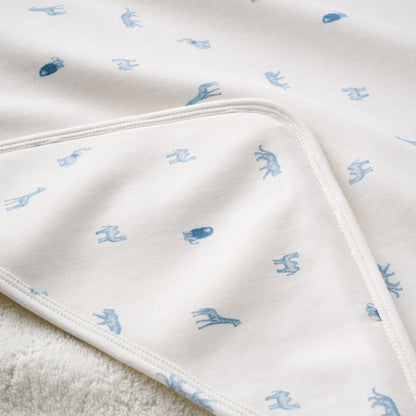 Blue Safari Print Bath Wrap