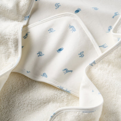 Blue Safari Print Bath Wrap