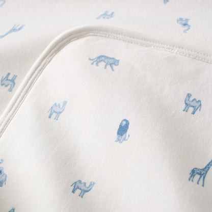 Blue Safari Print Bath Wrap