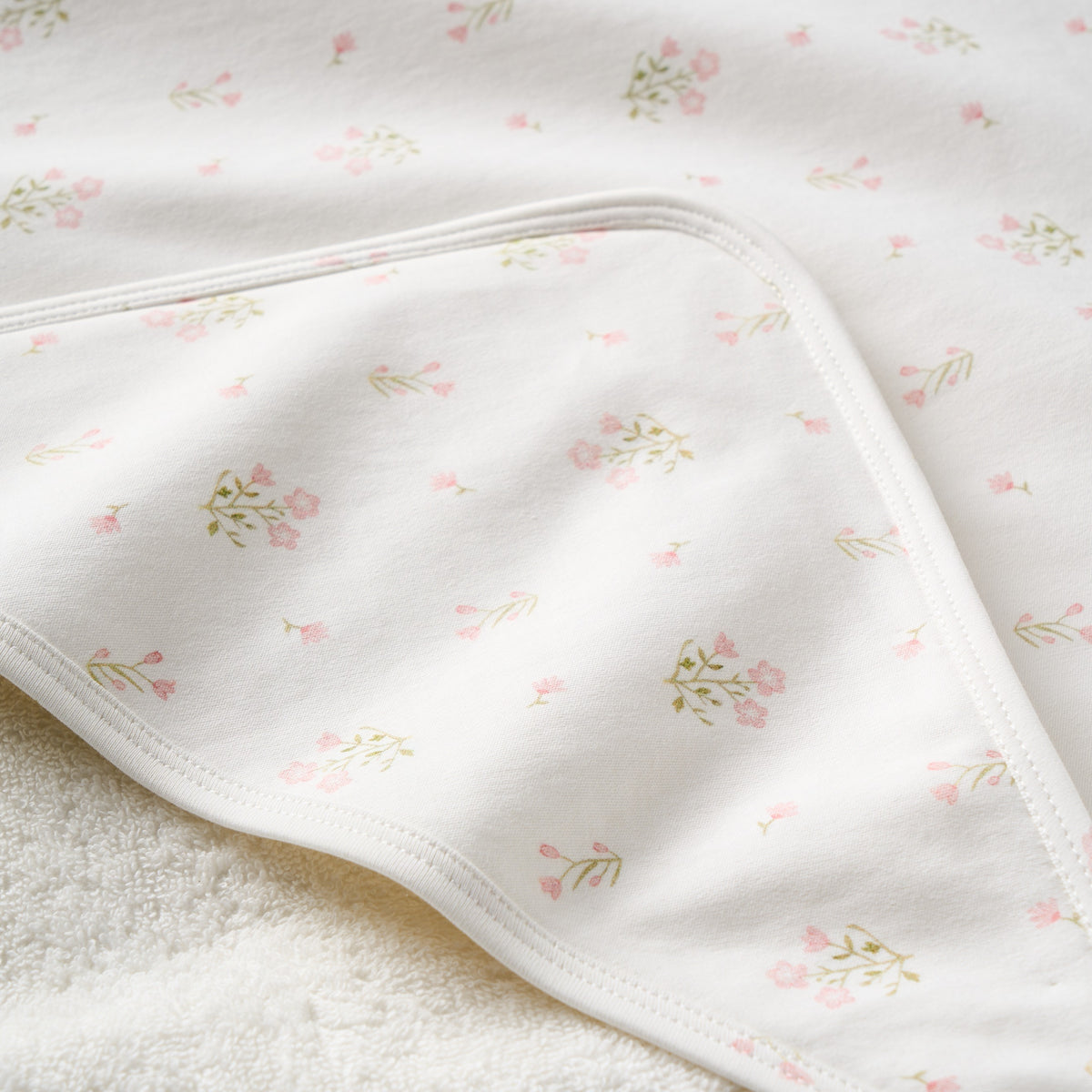 zoomed in Folklore Floral Print Bath Wrap view 5