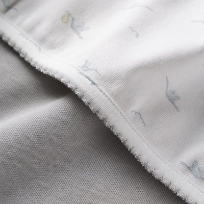 Stork Print Organic Double Layer Swaddle Blanket