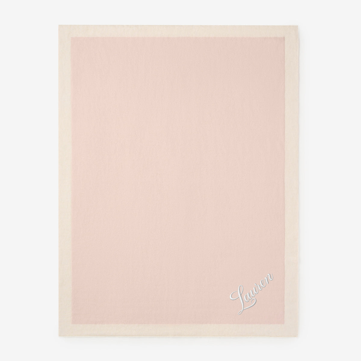 zoomed in Pale Pink Cashmere-Cotton Baby Blanket view 3