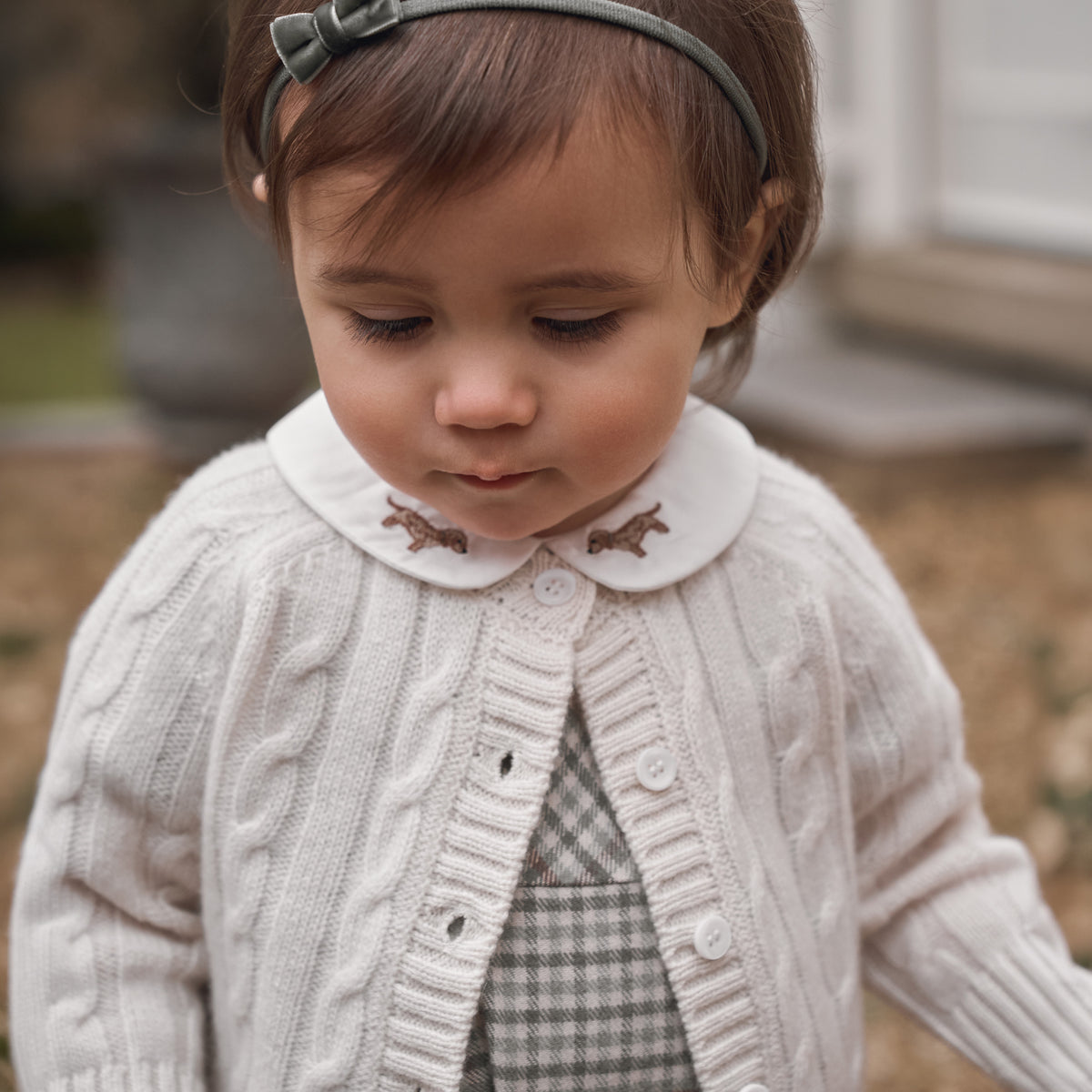 Cream 100% Cashmere Knit Baby Cardigan view 2