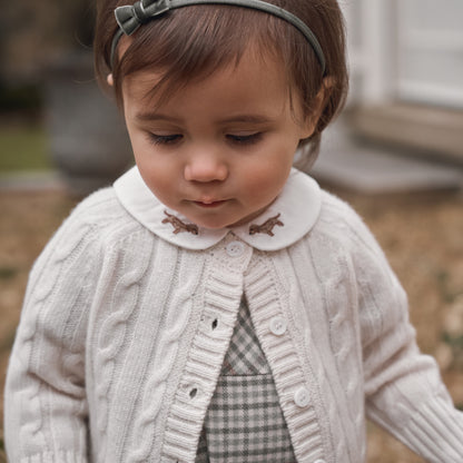 Cream 100% Cashmere Knit Baby Cardigan