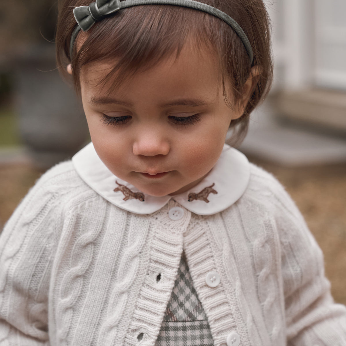 Cream 100% Cashmere Knit Baby Cardigan view 4