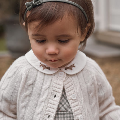 Cream 100% Cashmere Knit Baby Cardigan