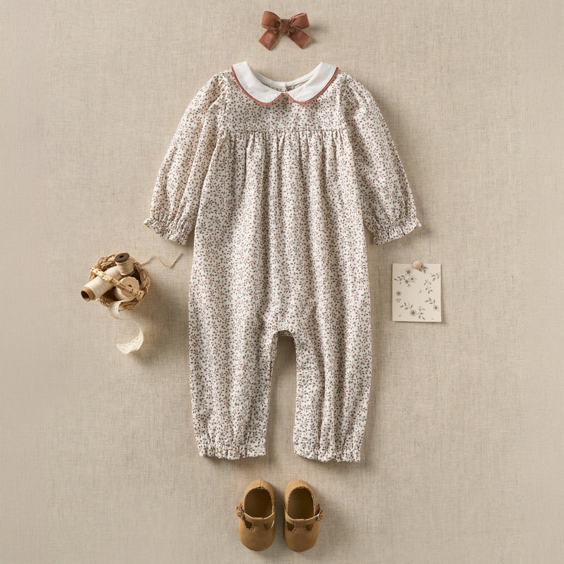 Berry Vines Peter Pan Collar Jumpsuit