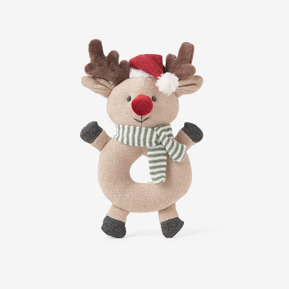 Reindeer Knit Ring Rattle