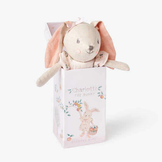 10" Charlotte the Bunny Linen Toy Boxed