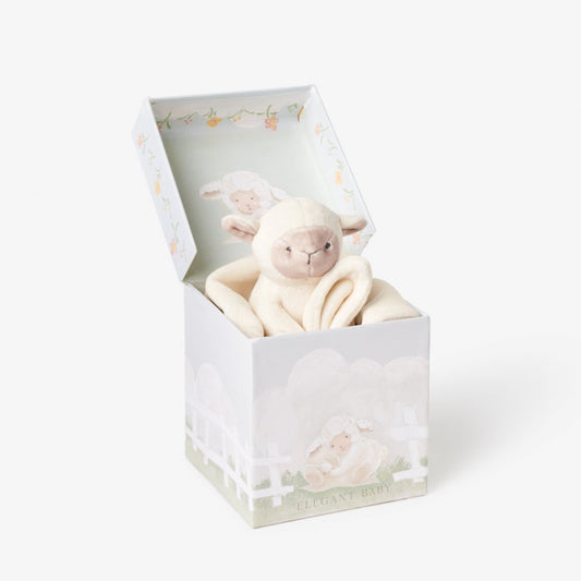 Cream Lovie Lamb Security Blankie w/ Gift Box