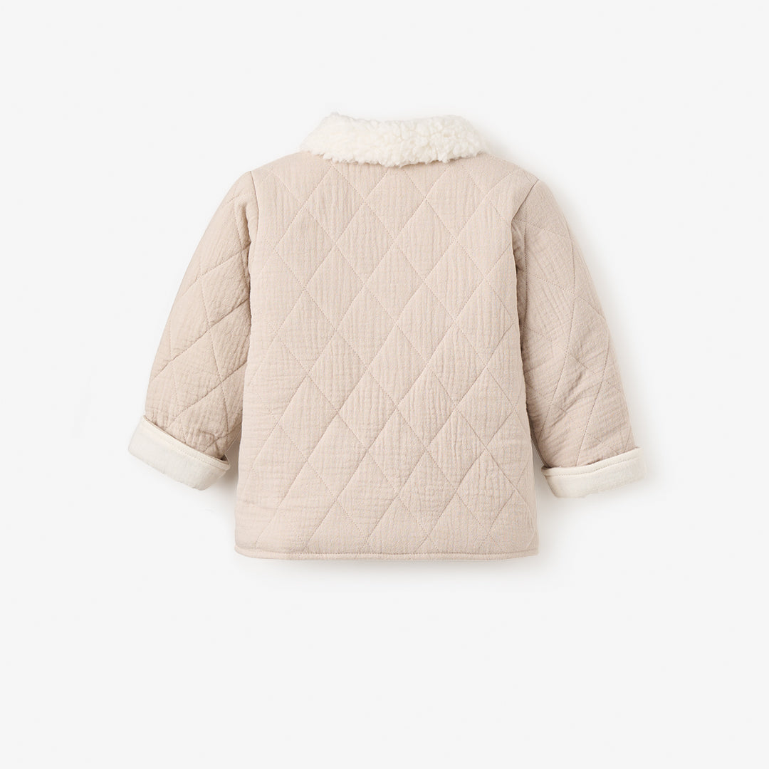 Taupe Organic Muslin Quilted Jacket