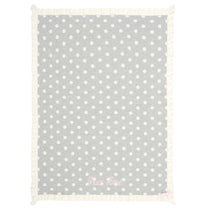 Gray Polka Dot Ruffle Cotton Baby Blanket – Elegant Baby