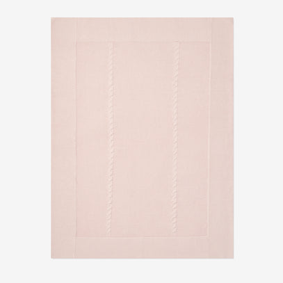 Blush Cable Garter Knit Baby Blanket
