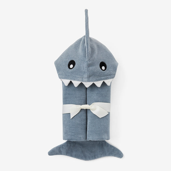 Babyhug Woven Terry  Full Sleeves Hooded Bath Robe Shark Design - Blue main image 0