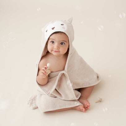 Owl Hooded Baby Bath Wrap