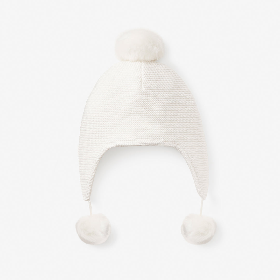 Sofia & Finn White Pom Pom Baby Hat – Elegant Baby
