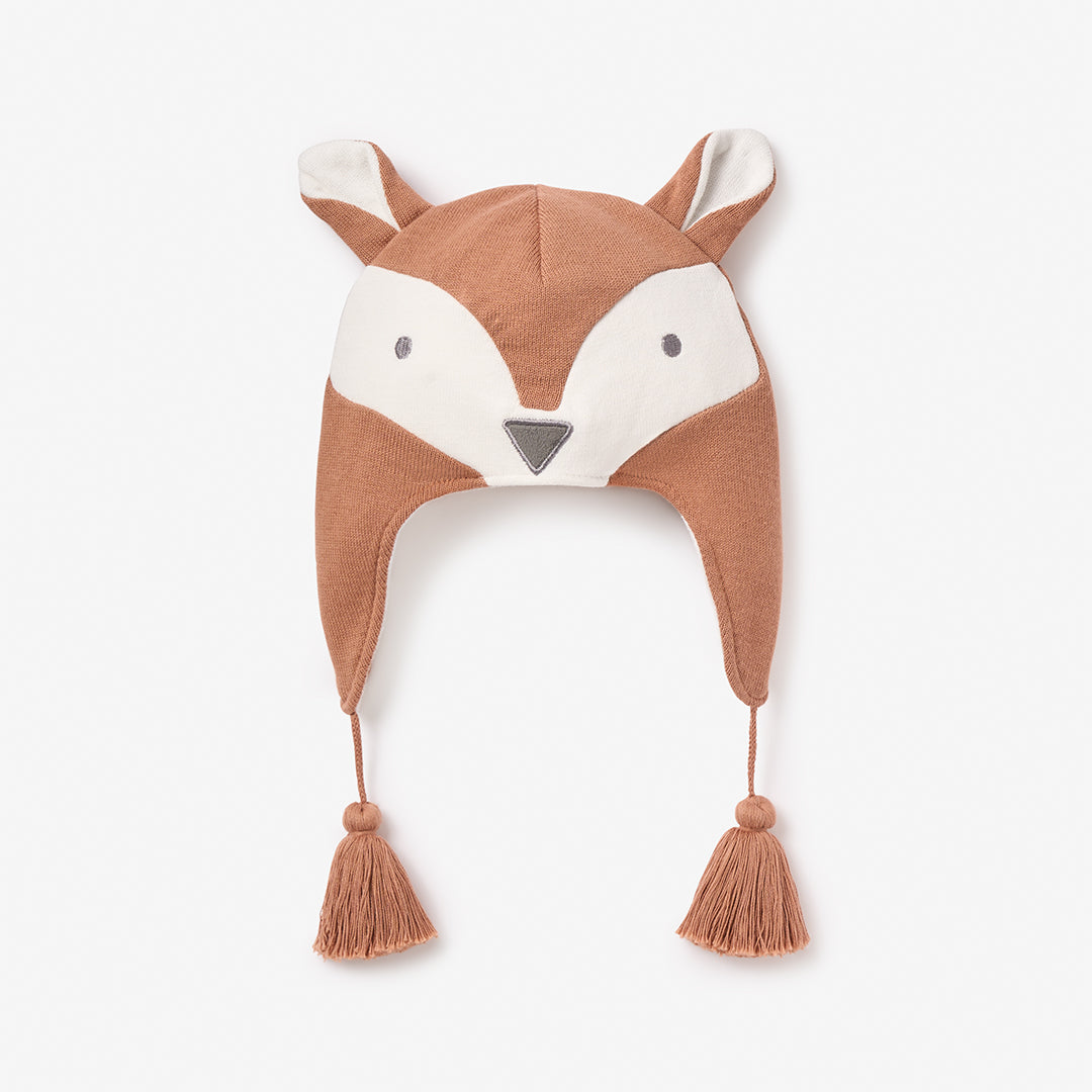 Rust Fox Aviator Knit Baby Hat