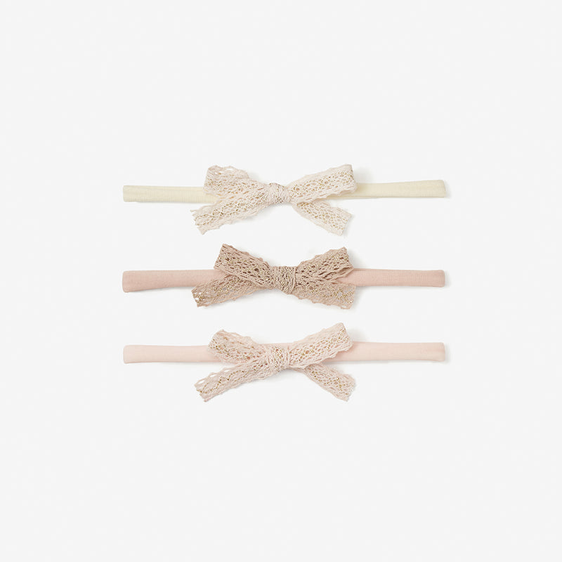 Sparkle Lace Bow Headband 3Pk