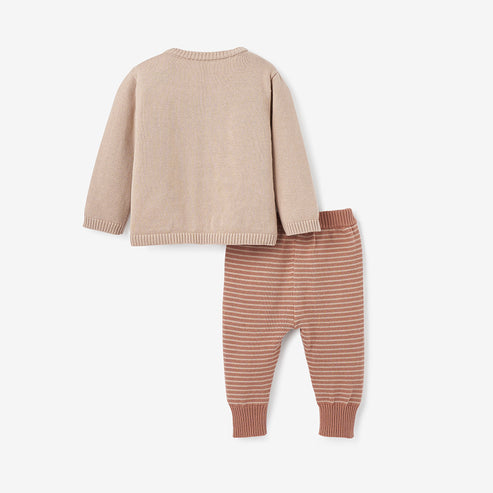 Bear Knit Baby Sweater + Pant Set – Elegant Baby