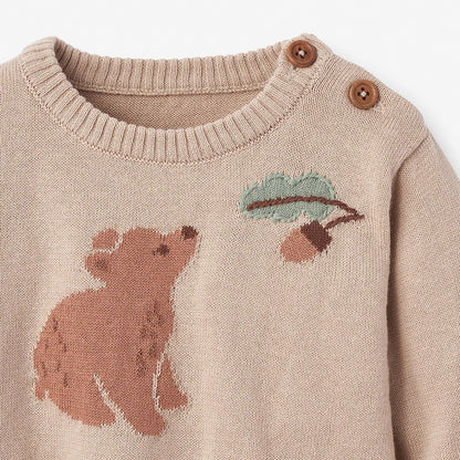Bear Knit Baby Sweater + Pant Set