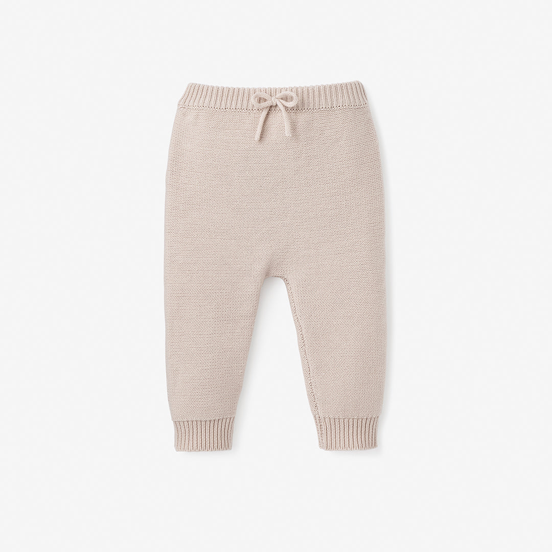 Taupe Garter Knit Baby Pant – Elegant Baby