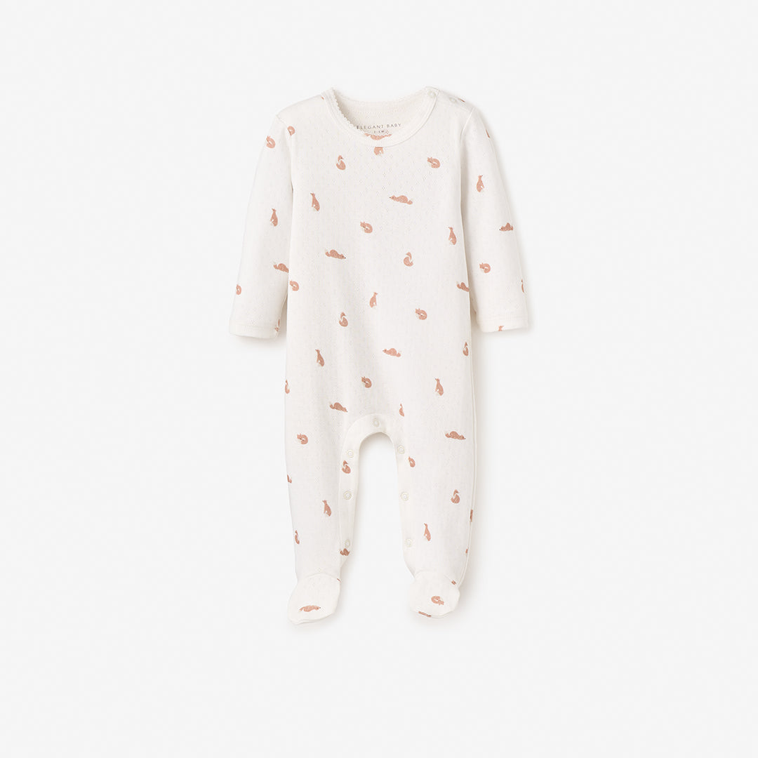 Fox Printed Organic Cotton Jumpsuit – Elegant Baby