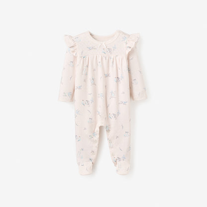Meadow Mouse Printed Organic Pointelle Jumpsuit