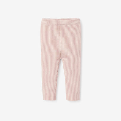 Pink Ribbed Knit Baby Legging
